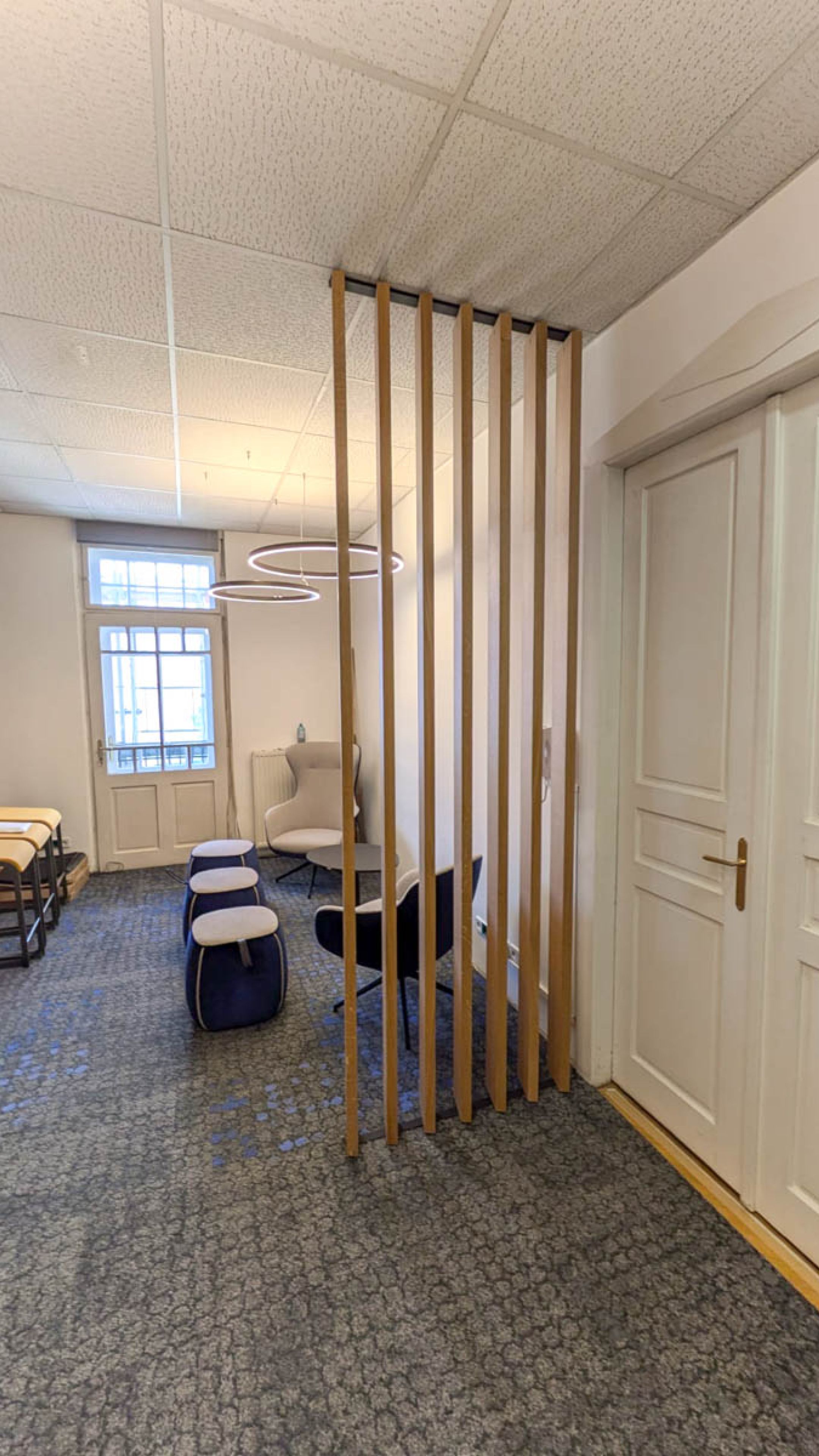 Drehbare Lamellen Büro-Wartebereich, Eiche schlicht